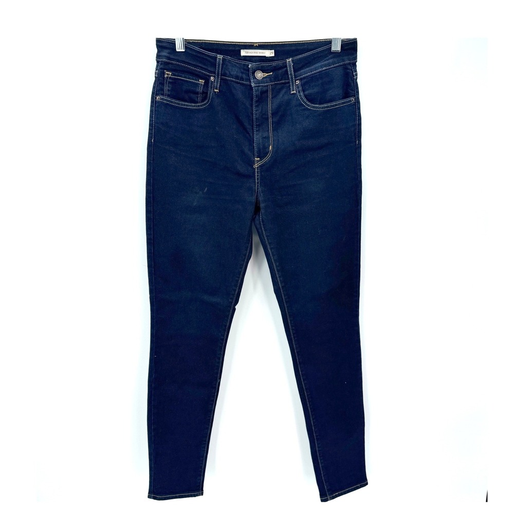 Levi's 721 High Rise Skinny Jeans 29 Dark Wash Denim‎ Retro Modern Casual Chic